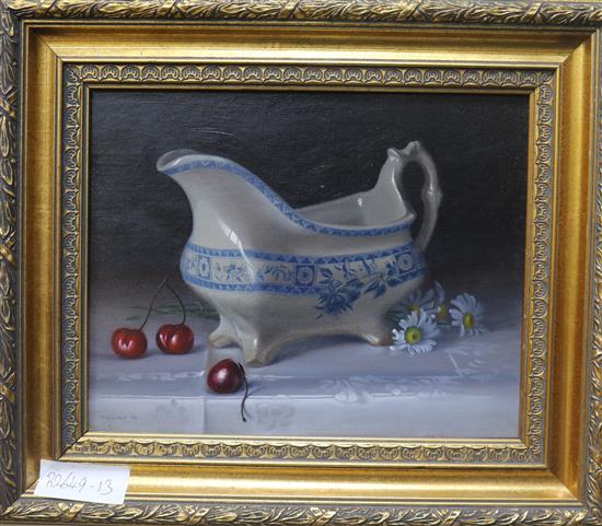 Pamela Wilmot, oil, Sylvias Gravy Boat, signed, 19 x 24cm